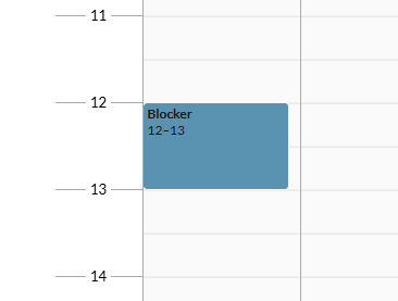 Example of using a Personal Time event to block out time